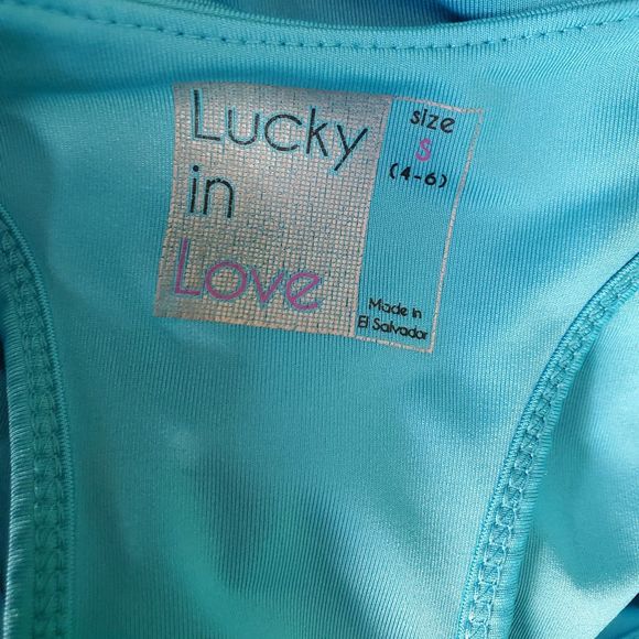 Lucky in Love Blue Racerback Active Tank Top Bra Top sz S - Picture 6 of 6